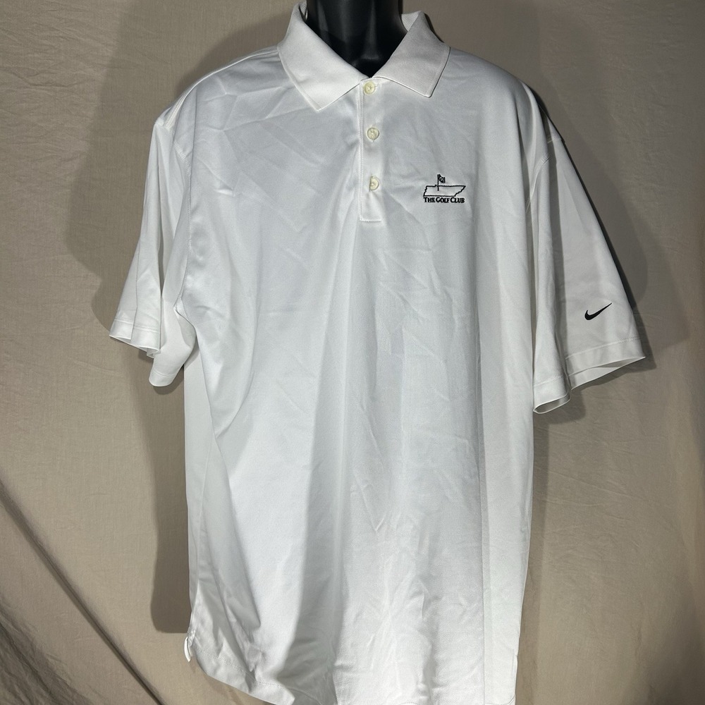 Nike Golf Dri-Fit Polo Shirt Mens XXL White Tennessee The Golf Club Embroidered